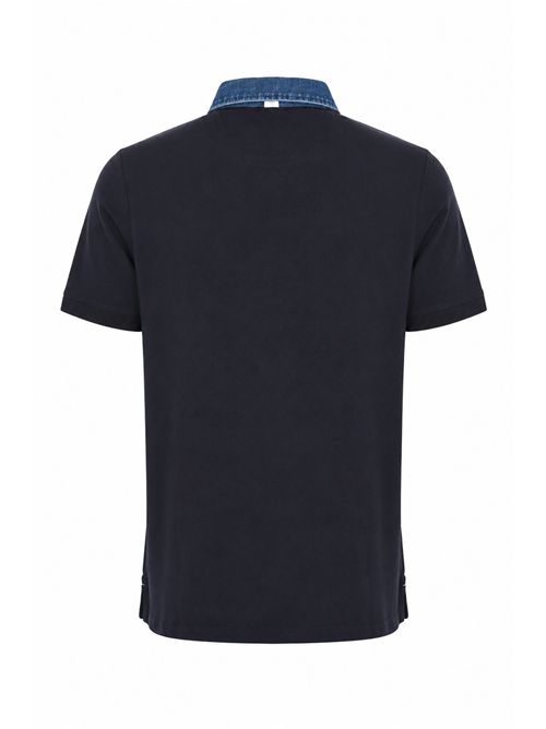 Polo Avvocato in cotone stretch con logo Blu JOHNNY LAMBS | AVVOCATO799